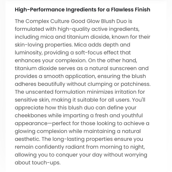 COMPLEX CULTURE GOOD GLOW BLUSH DUO - BRAND NEW in the box! - Picture 14 of 16